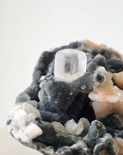 Load image into Gallery viewer, Black Chalcedony, Stilbite & Optical Calcite cluster