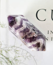Load image into Gallery viewer, Chevron Amethyst double terminated point