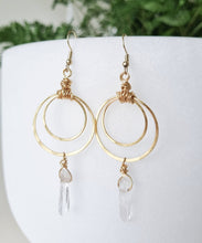 Load image into Gallery viewer, Wandering Gypsy earrings - Clear Quartz