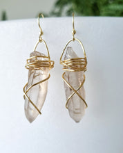 Load image into Gallery viewer, Crystal Goddess earrings - Smokey Quartz