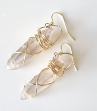 Load image into Gallery viewer, Crystal Goddess earrings - Smokey Quartz