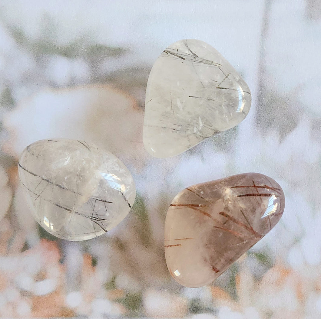 Rutilated Quartz tumbles