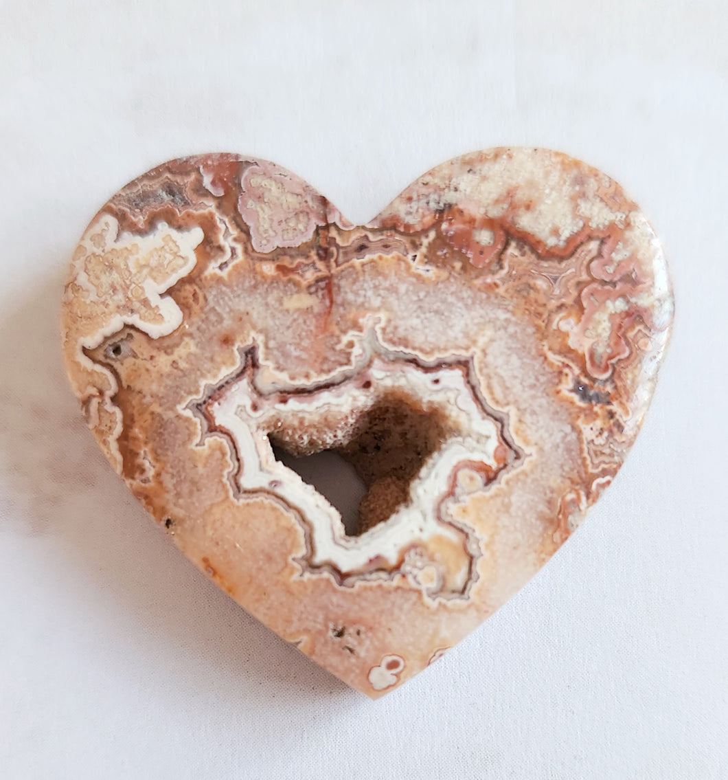 Crazy Lace Agate heart