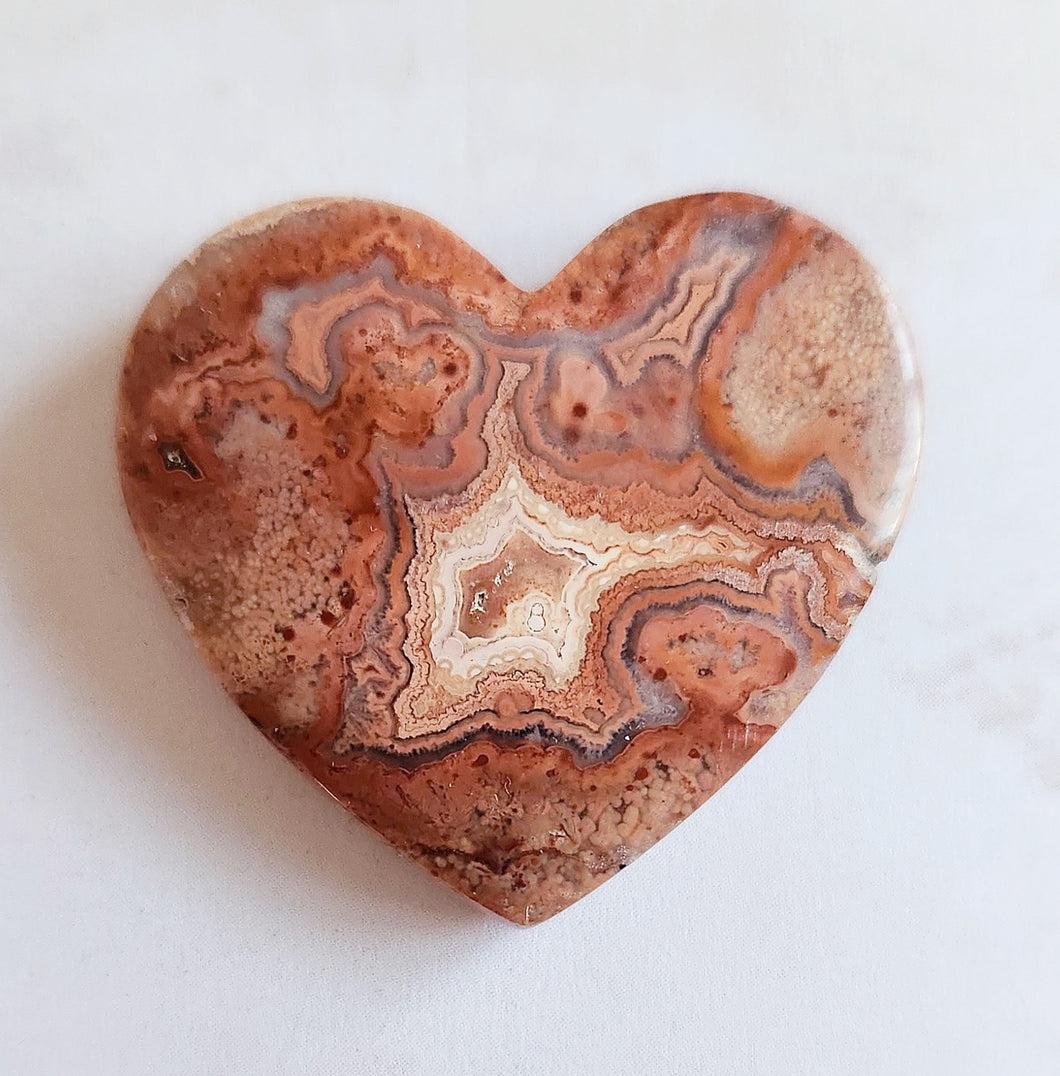 Crazy Lace Agate heart