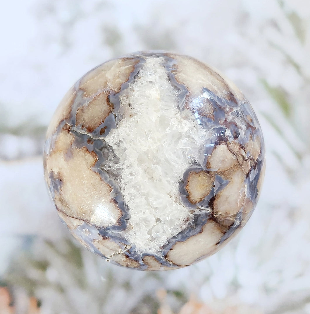 Blue Flower Agate sphere