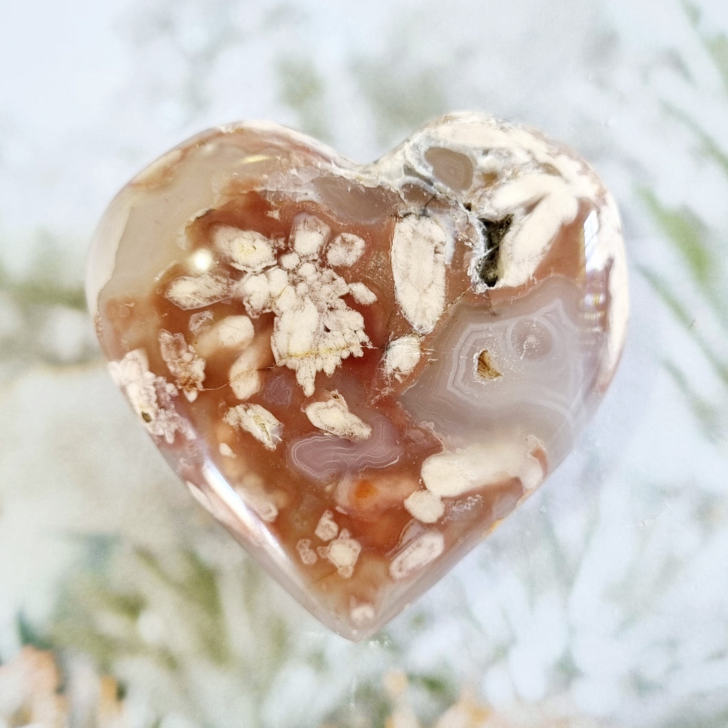 Flower Agate heart