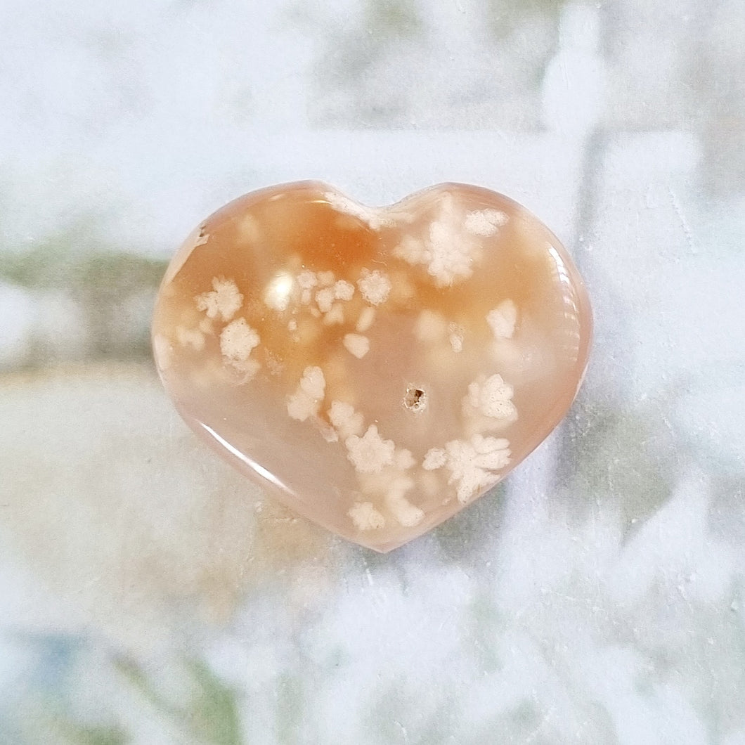 Flower Agate heart