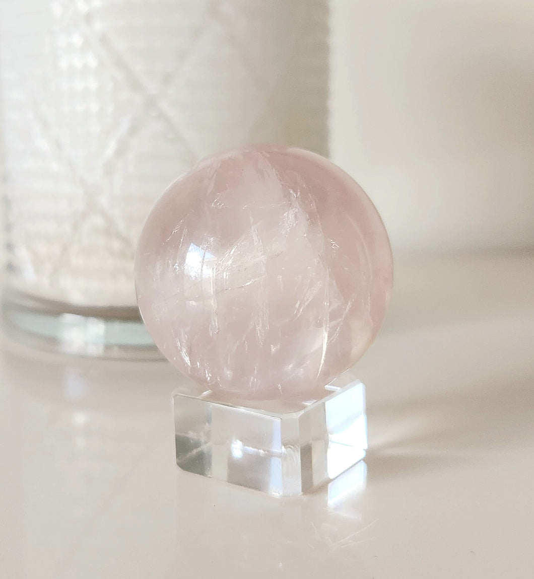 Star Rose Quartz sphere