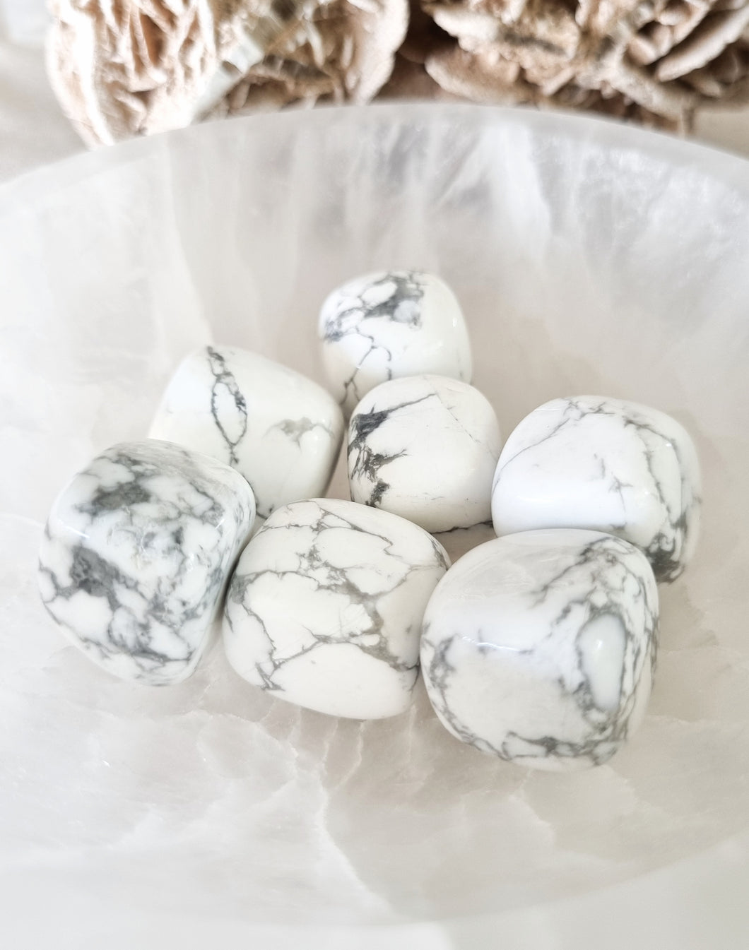 White Howlite tumbles