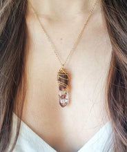 Load image into Gallery viewer, Rutilated Quartz with Lodolite Inclusions pendant
