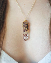Load image into Gallery viewer, Rutilated Quartz with Lodolite Inclusions pendant
