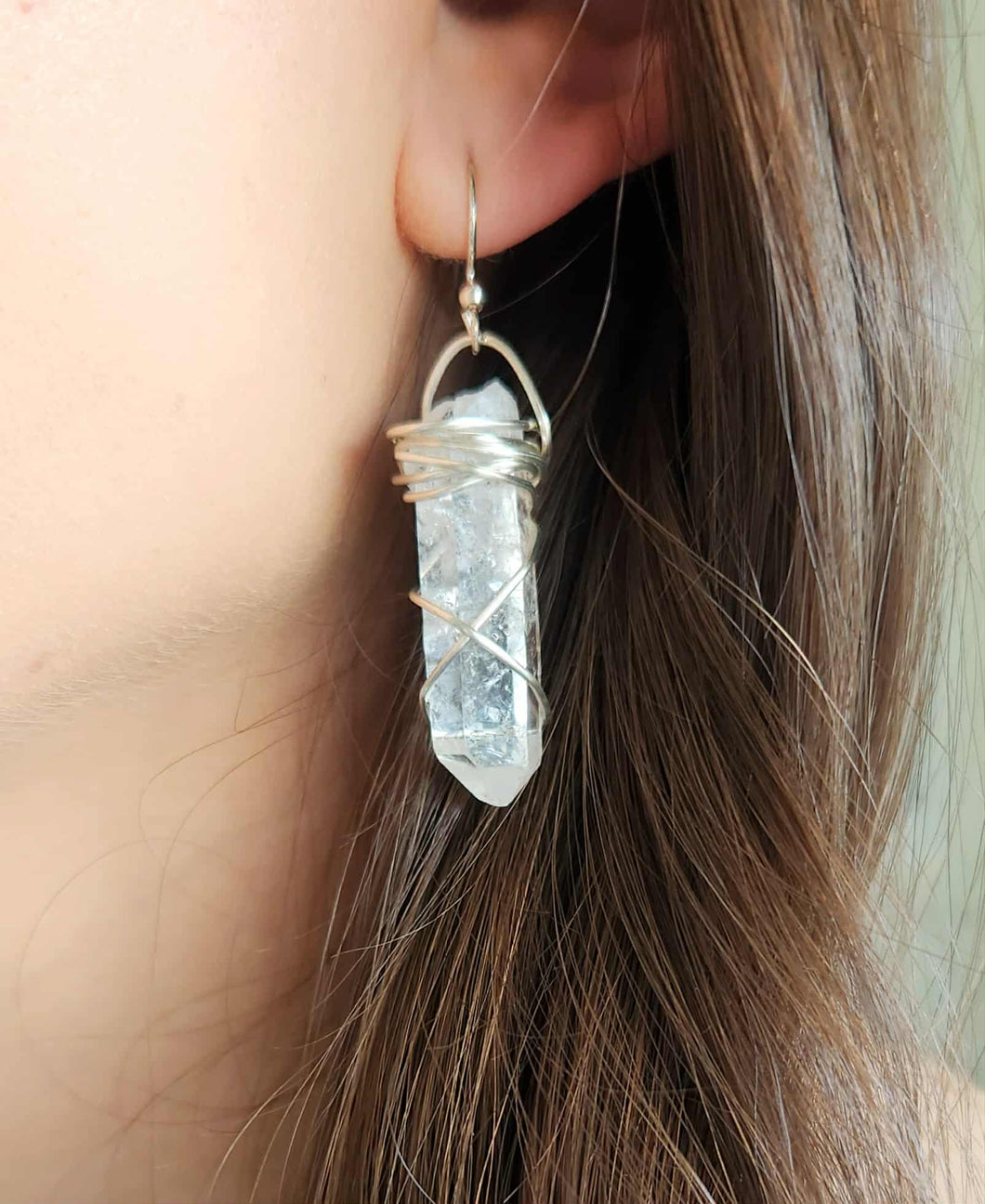 Crystal Goddess earrings - Lemurian Quartz