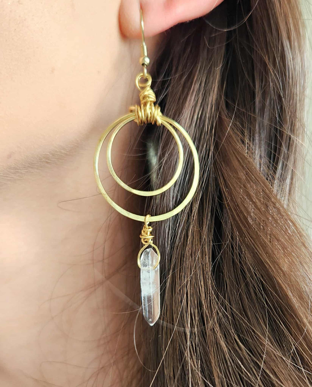 Wandering Gypsy earrings - Clear Quartz