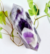 Load image into Gallery viewer, Chevron Amethyst double terminated point
