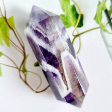 Load image into Gallery viewer, Chevron Amethyst double terminated point
